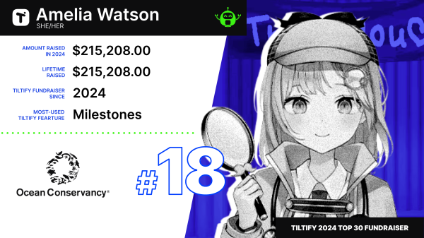 Amelia Watson's Top 30 fundraiser graphic